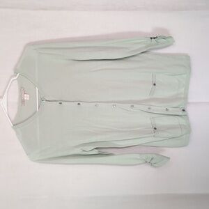Belford Mint Green Pima Cotton Buttoned Cardigan Size Small